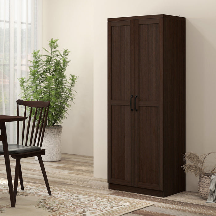 HOMCOM 63\" Pantry Cabinet, Kitchen Storage Cabinet with Adjustable Shelves