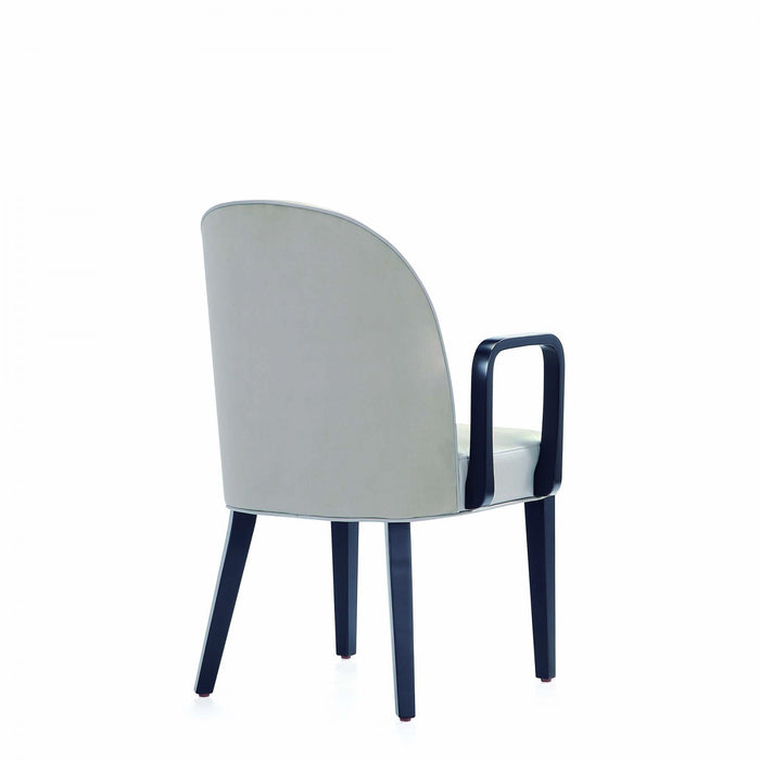 Hillman Modern Wood Upholstered Armchair in Light Gray Dining Chair