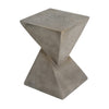 Zane 18" MGO Geometric Twisted Accent Table, Unique Wood Grain Indoor Side Table, Grey | Table d'appoint geometrique torsadee Zane 18 pouces MGO, table laterale interieure a grain de bois, gris