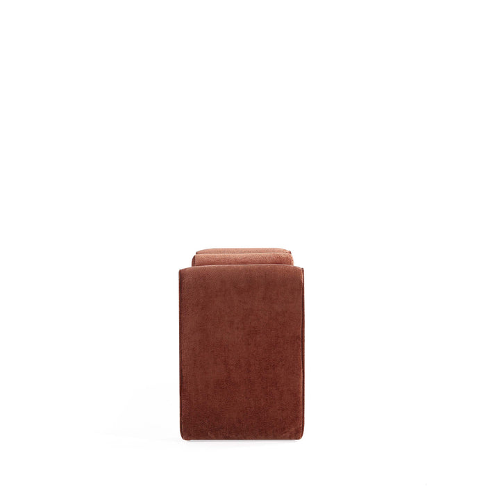 Concord Modern Glam Chenille Accent Bench in Terracotta