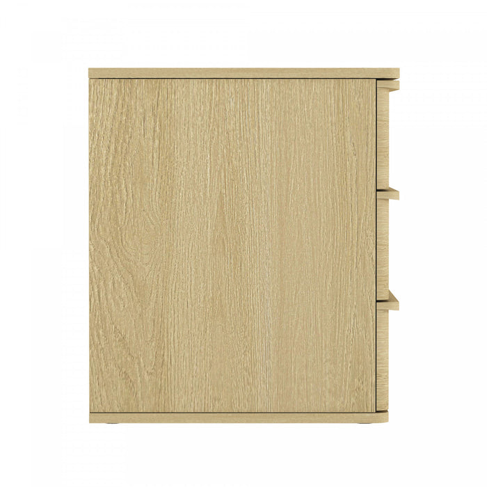 Molly Modern 26\" Nightstand in Natural Oak (3-Drawer) - Set of 2