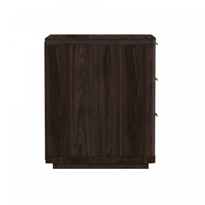 Evelyn Modern 20\" Nightstand in Brown (3-Drawer)