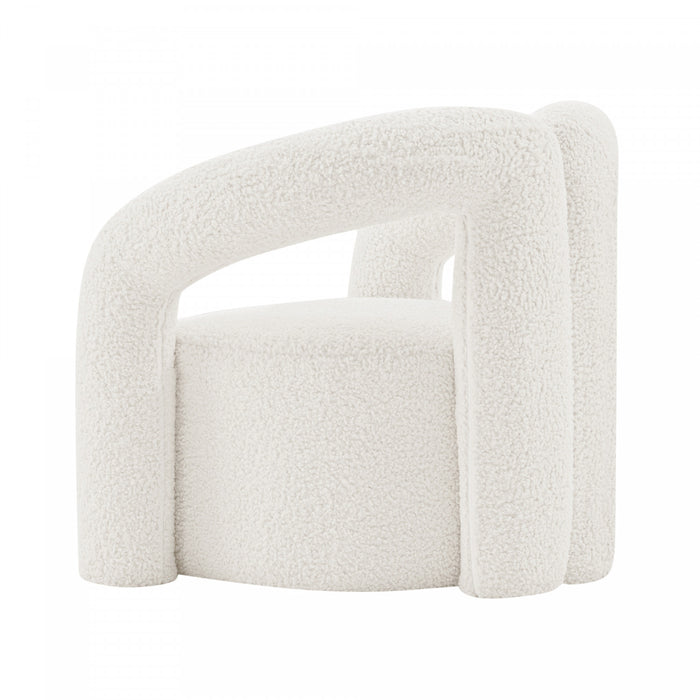 Darian Modern Boucle Lounge Chair in White - Set of 2