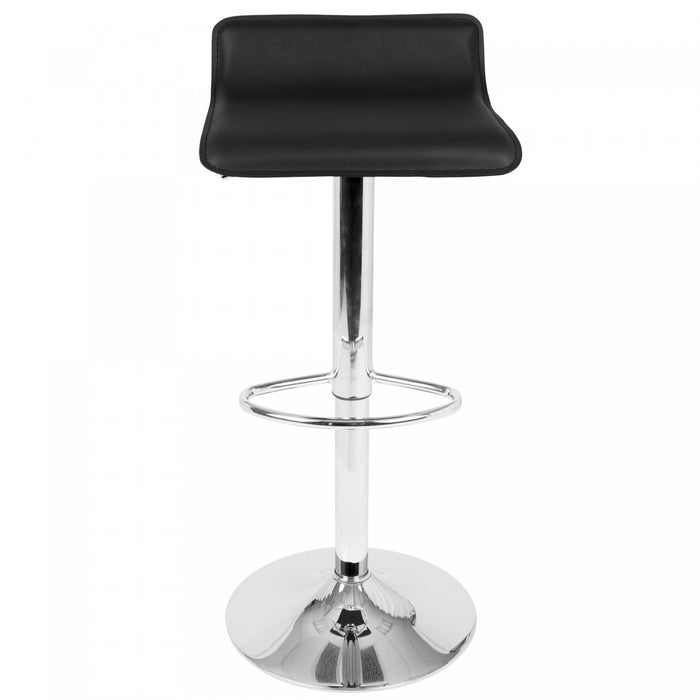 LumiSource Ale Black Fabric Contemporary Adjustable Height Barstool with Swivel - Set of 2