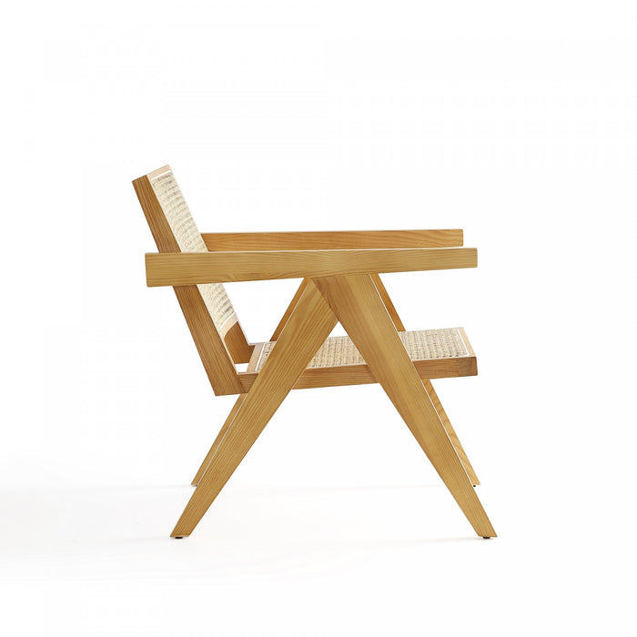 Hamlet Industry Chic Cane Back Wood Accent Armchair in Natural - Set of 2