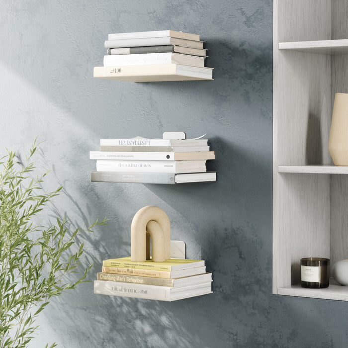 Umbra Small Modern Silver Steel Conceal Shelf - Set of 3