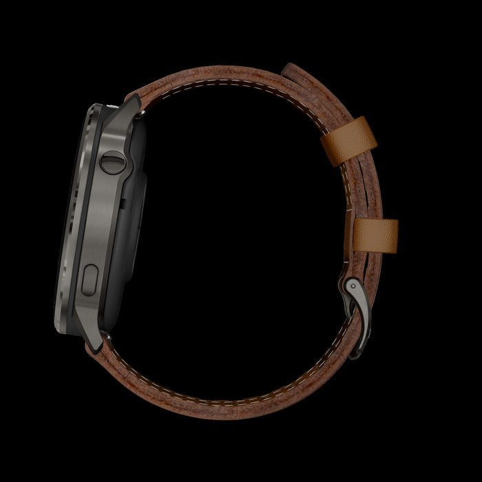 Garmin Venu 4 45mm Slate Leather Durable Smartwatch - Navigation Wearable, Advanced Routing, Weather Reminders, Training Insights, Auto Lap