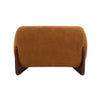 Tuxor Modern Upholstered Boucle Arm Chair with Tuxedo Design, Caramel, Walnut | Tuxor Fauteuil Moderne en Bouclette a Design Tuxedo, Caramel, Noyer