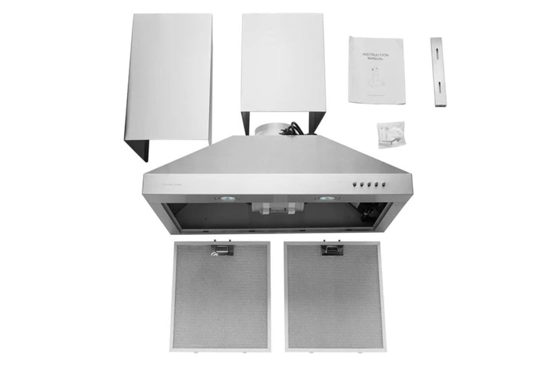 Hauslane 30\" Wall Mount Stainless Steel Range Hood - WM-530SS-30B