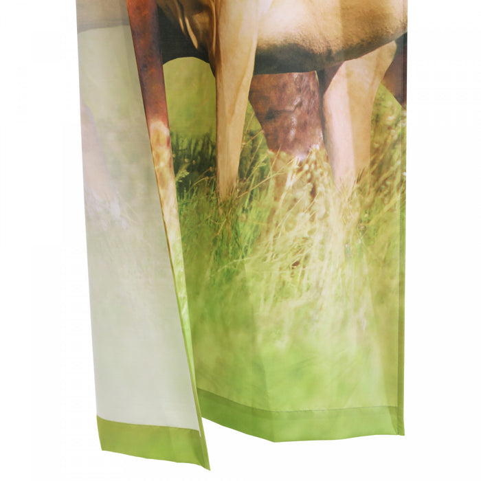 Habitat Horses Light Filtering Pole Top Curtain Panel Pair - 37 x 84