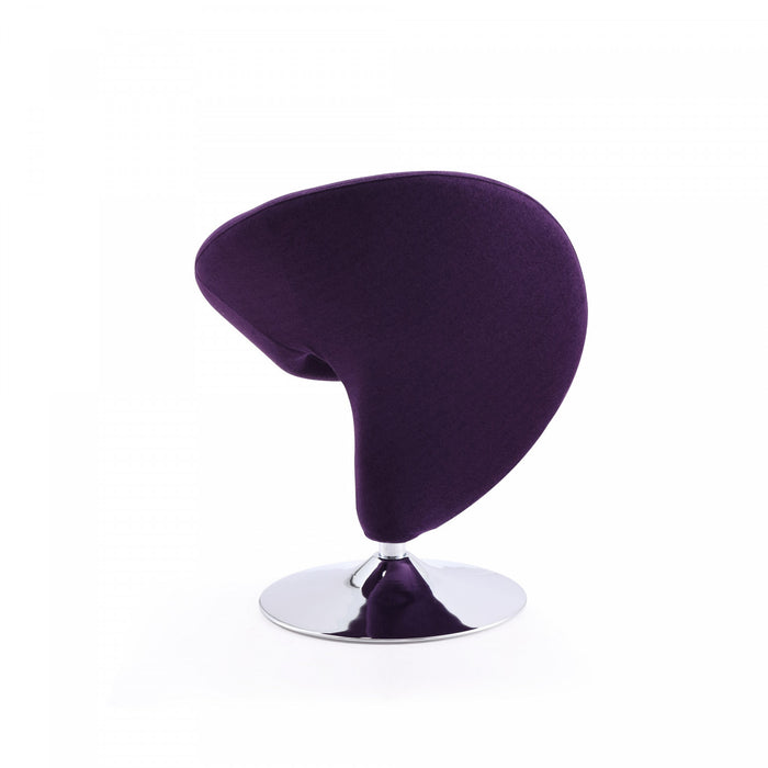 Curl Modern Wool Blend Swivel Lounge Chair in Purple - Set of 2