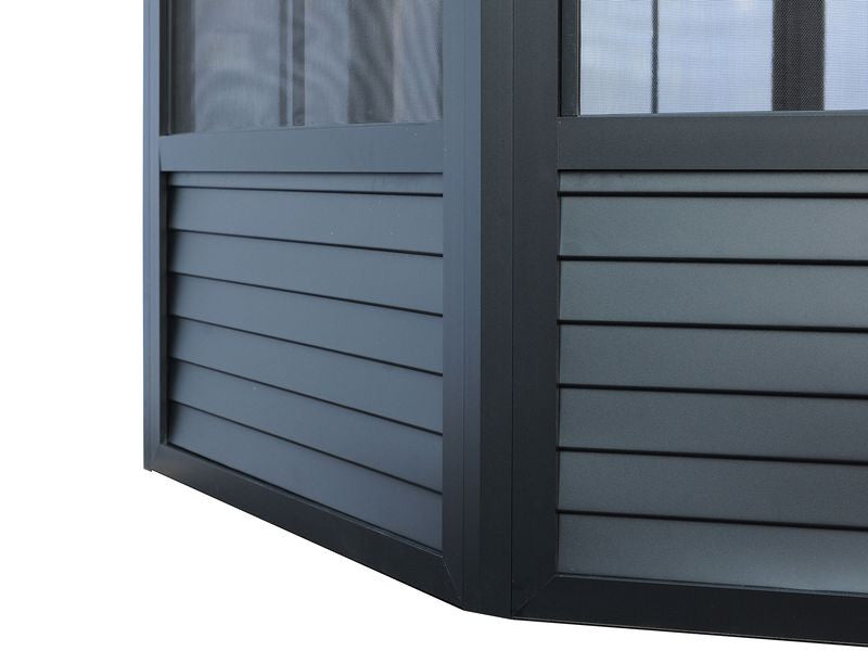 Florence Solarium 12x15 Metal Roof In Black