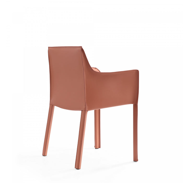 Vogue Modern Vegan Leather Dining Chair in Clay - Set of 2