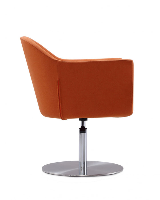 Voyager Modern Woven Blend Swivel Lounge Chair in Orange - Set of 2