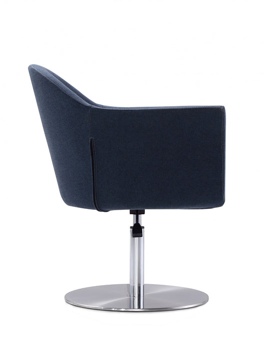 Voyager Modern Woven Blend Swivel Lounge Chair in Smokey Blue - Set of 2