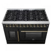 Forno Galiano 48" French Door Dual Fuel Range, Black, 6.58 cu.ft. -FFSGS6356-48BLK | Cuisniniere a combustible Galiano de 48 po, noire, doubles fours de 6,58 pi³ – FFSGS6356-48BLK