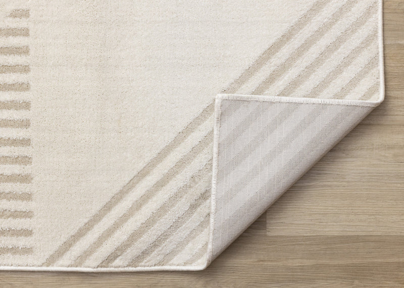 Hudson Modern Geometric Cream Beige Area Rug - 5'3\" x 7'7\"