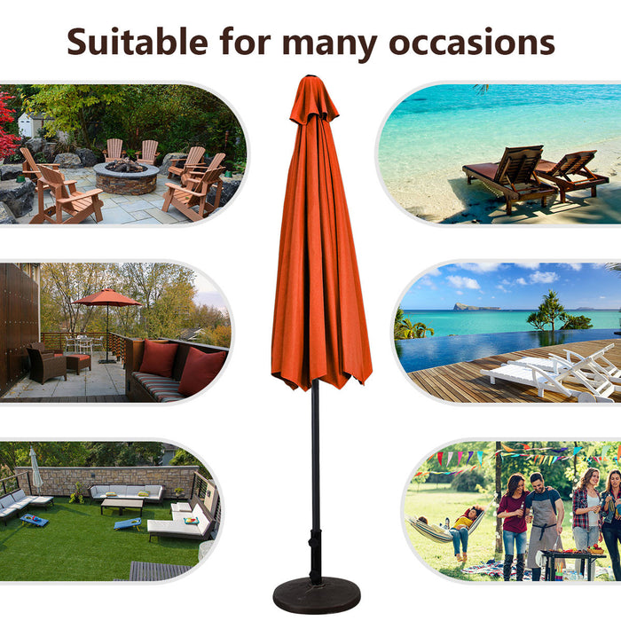 Costway 10 FT Patio Umbrella Patio Market Steel Tilt W/ Crank Outdoor Yard Garden Orange