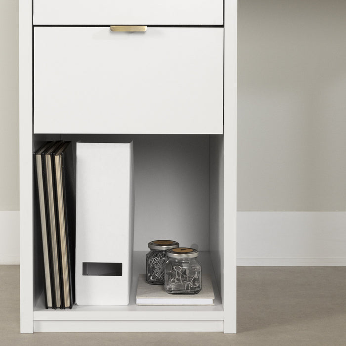 Amyra Computer Desk with Power Bar - Pure White