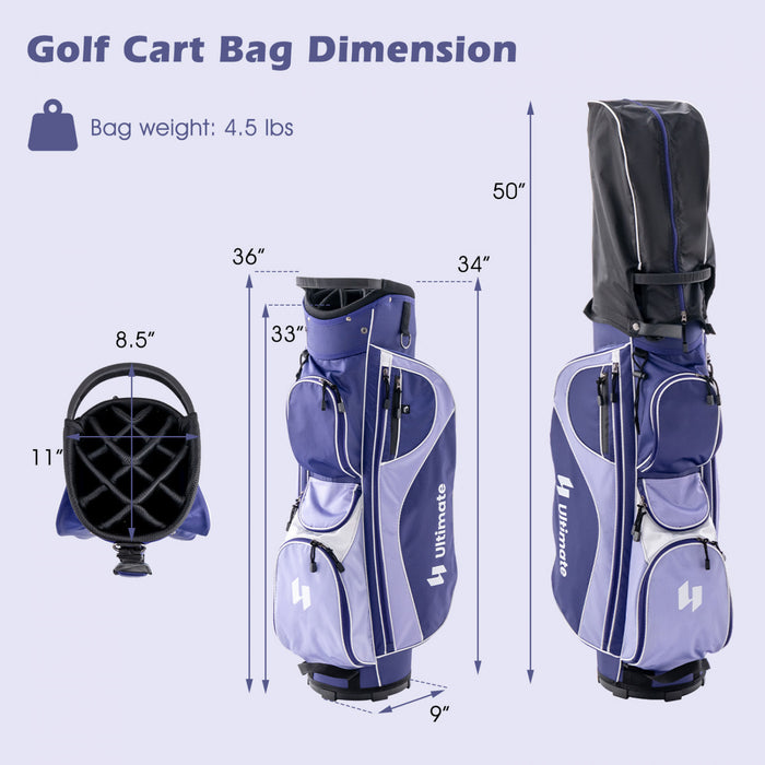 Ultimate Women's Complete Golf Club Set Golf Club Package Set W/ Rain Hood, Right Hand Purple