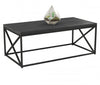 44\" Coffee Table Dark Grey Wood With Black Metal