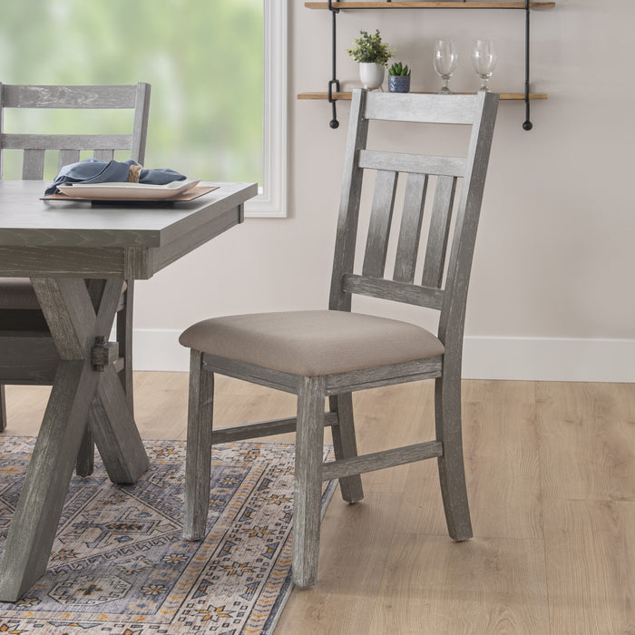Turino Fabric Weathered Grey Dining Chair - Set of 2