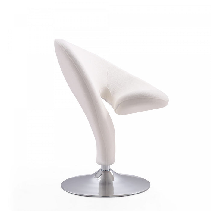 Curl Modern Wool Blend Swivel Lounge Chair in Cream - Set of 2