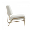 Serenity Contemporary Modern Metal Upholstered Lounge Chair in Ecru | Fauteuil lounge contemporain moderne en metal et tissu Serenity, coloris ecru