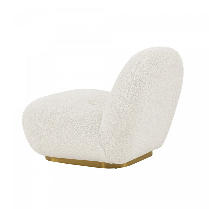 Edina Modern Boucle Lounge Chair in White - Set of 2