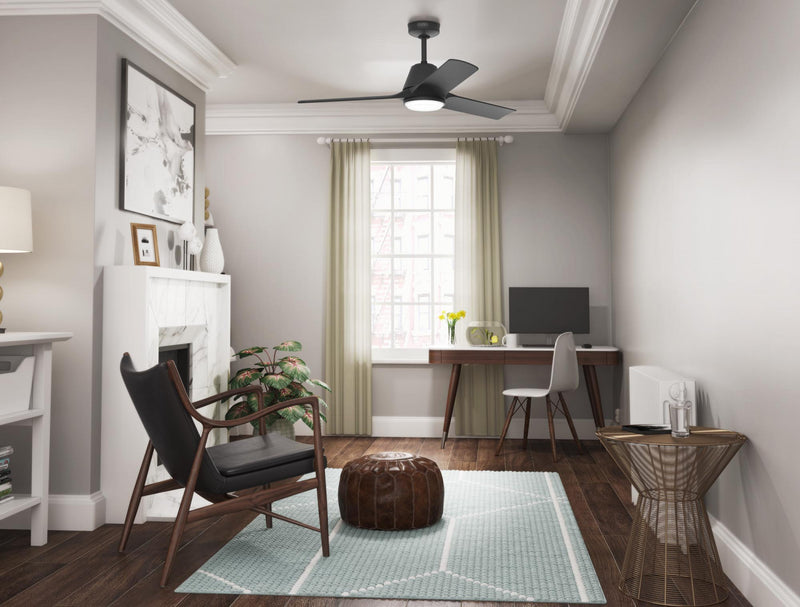 Aeronaut Ceiling Fan with Light Fixture - Black