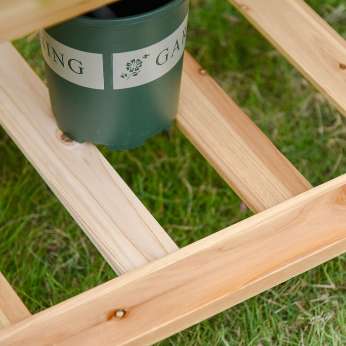 Outsunny Elevated Planter Box With Legs Raised Garden Bed Outdoor Free Standing Wooden Planter With Storage Shelf Plates For Vegetables Flower Herb, 58.5\" X 31\" X 32.25\"