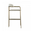 Serene Mid-Century Modern Metal Upholstered Barstool in Alabaster | Tabouret de bar en metal rembourre style mid-century moderne, coloris albatre