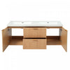 Weston 59.3-Inch Double Sink Floating Bathroom Vanity with Smart Storage, Natural | Weston Meuble-Lavabo Suspendu Double Vasque de 59,3 Pouces avec Rangement Intelligent, Naturel