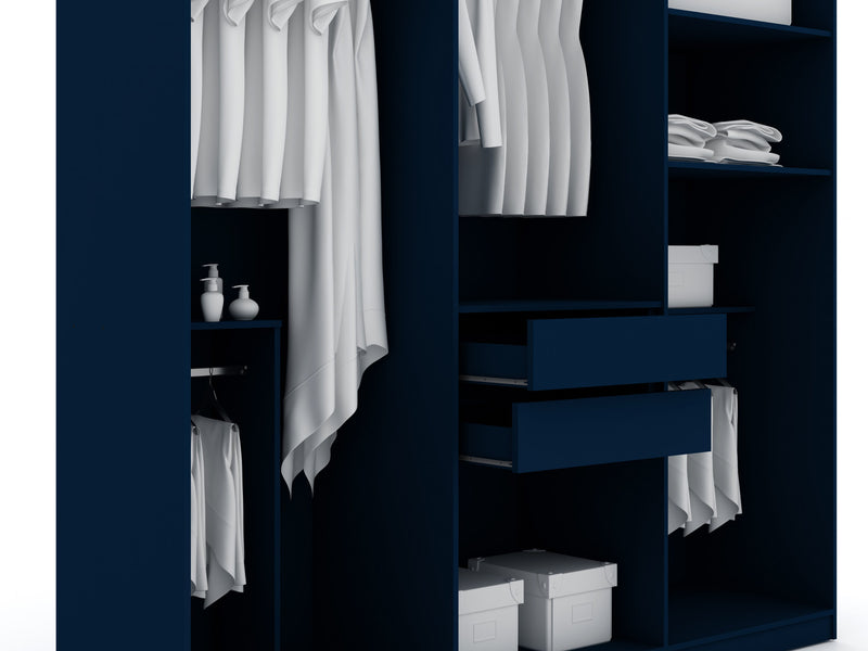 Gramercy Contemporary Modern 82\" Wardrobe Closet in Midnight Blue