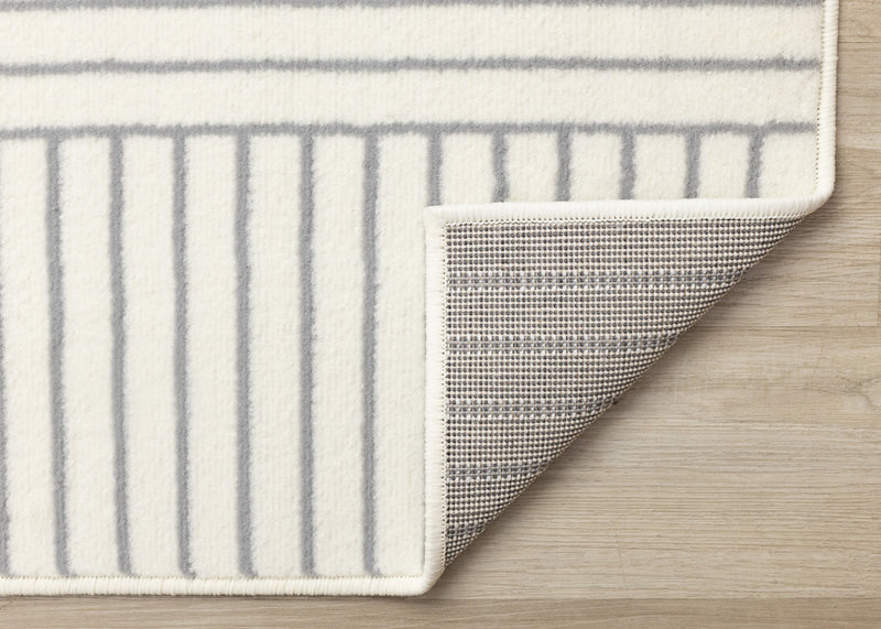 Forte White Grey Curved Arches Indoor Area Rug - 2'7\" x 4'11\"