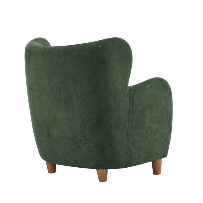 Sophia Upholstered Comfortable Armchair with Wingback,Olive Green Accent Chair