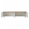 Nathan TV Stand with 4 Doors Large Storage,White | Nathan meuble TV – meuble avec 4 portes et grand espace de rangement, blanc