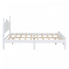 Jessie Retro Style Platform Bed with Wooden Slat Support,Queen Size, White Queen Bed | Jessie Lit plateforme style retro avec support a lattes en bois, Taille Queen, Blanc