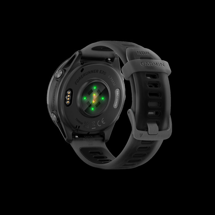 Garmin Forerunner 570 Smartwatch 47mm, Amoled, Slate Gray Aluminum, Black, Gps Fitness Tracker, Running, Triathlon, 11-day Battery