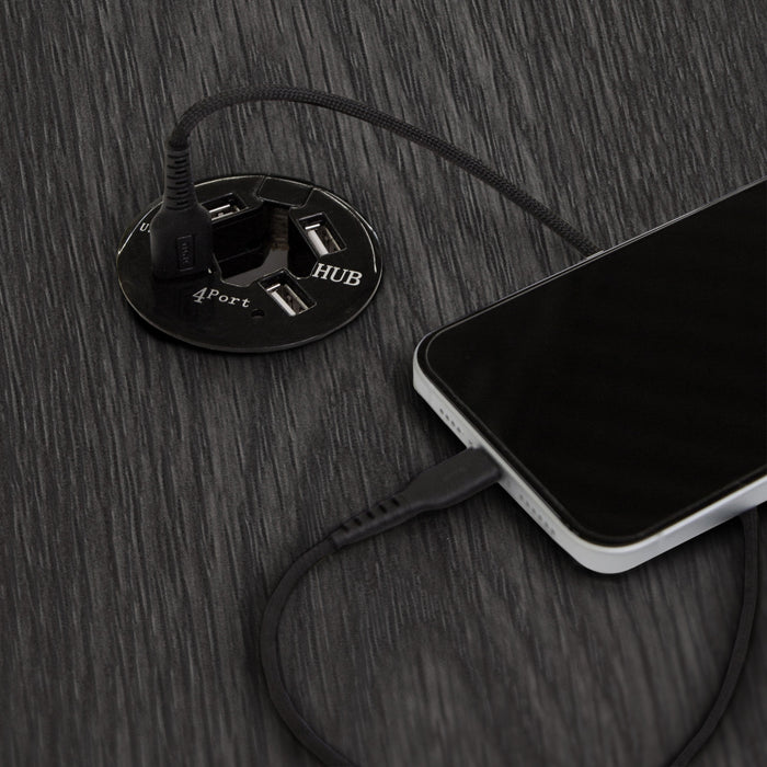 Step One Essential 2-Drawer Nightstand with 4 USB port Gray Oak - South Shore