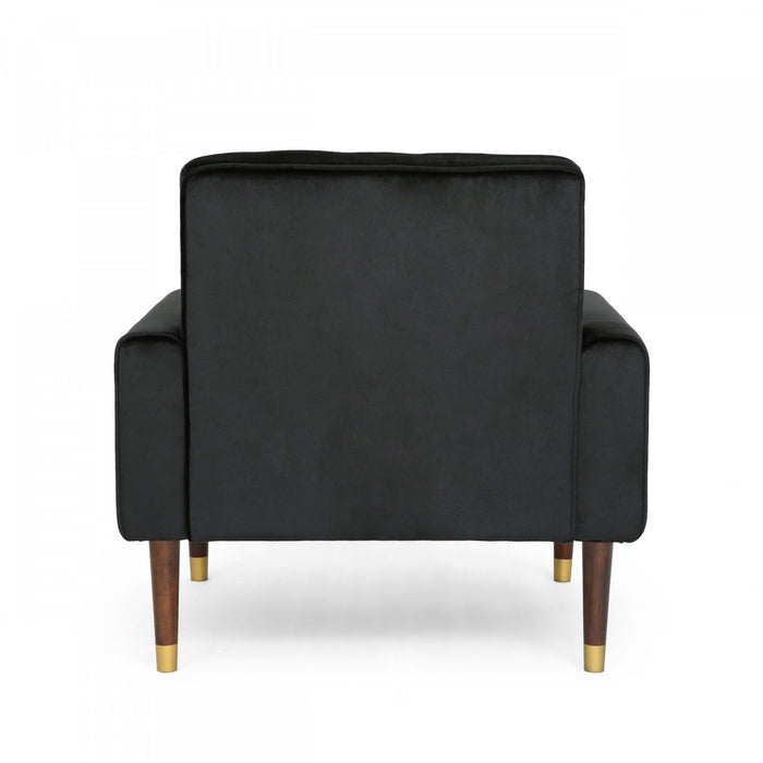 Lucas Modern Accent Seating Arm Chair With Tufted Back,polyester Upholstery,black Accent Chair