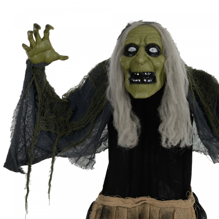 Outsunny 47\" Witch Halloween Decoration with Sound Activated Light Up Eyes