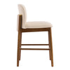 Lois Rubber Wood Counter Stool Set of 4 with Upholstered Seat and Footrest,Beige | Lois lot de 4 tabourets de comptoir en bois d’hevea avec assise rembourree et repose-pieds, beige