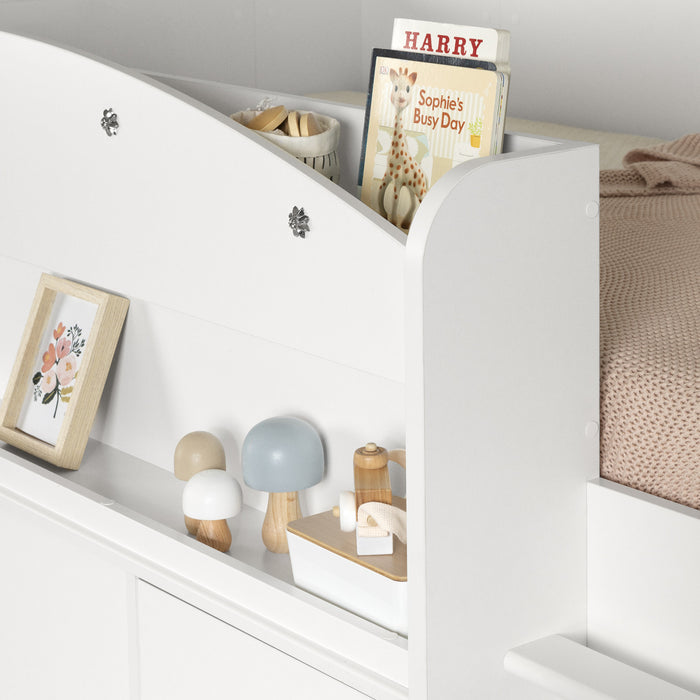 Tiara Loft Bed With Desk - Pure White 