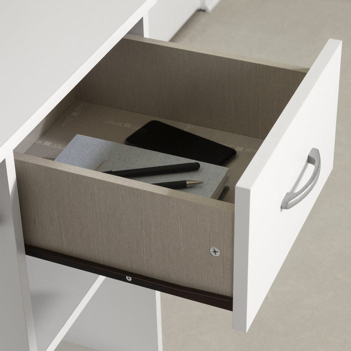 Axess Office Desk With Keyboard Tray And Drawer - Pure White 