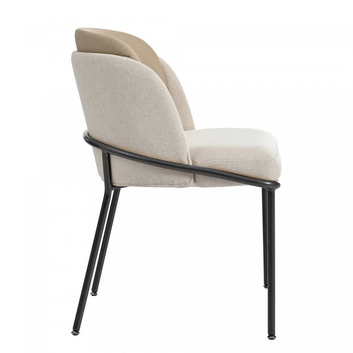 Olivia Set of 6 Modern Dining Chair with Slanted Legs and Adjustable Feet,Beige