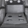 Kingsley 78 in. Leather Match Power Reclining Sofa with Storage Console and USB - Charcoal | Sofa inclinable electrique Kingsley de 78 po en cuir assorti avec console de rangement et USB - Charbon