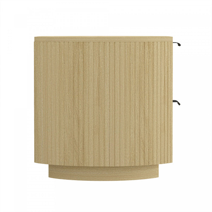 Olivia Manhattan Modern 27\" Nightstand in Natural Oak (2-Drawer) - Set of 2