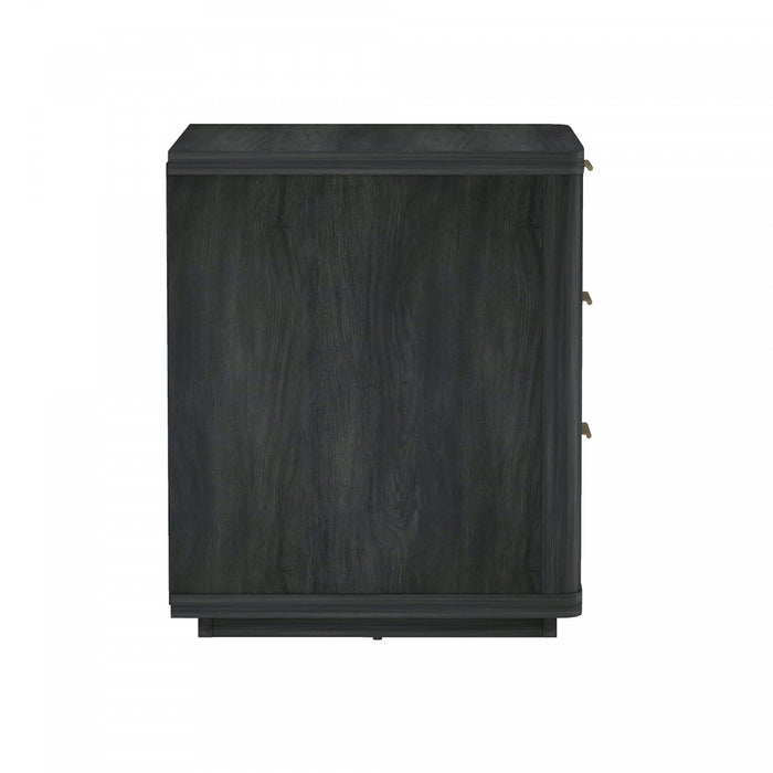 Evelyn Modern 20\" Nightstand in Charcoal Gray (3-Drawer) - Set of 2