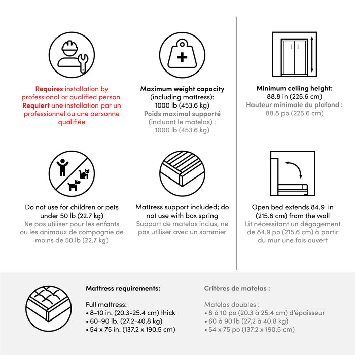 Bestar Versatile Full Murphy Bed Closet Organizer (109 W) - White